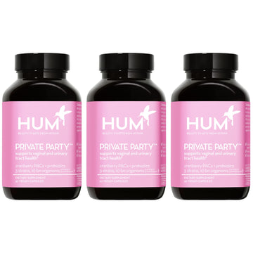 HUM Private Party Vaginal Probiotics for Women, pH Balance and Urinary Tract Support Vaginal Probiotic Supplement with Cranberry & Lactobacillus Blend, Women's Health Cranberry Pills, 90 Capsules HUM buy supplements canada