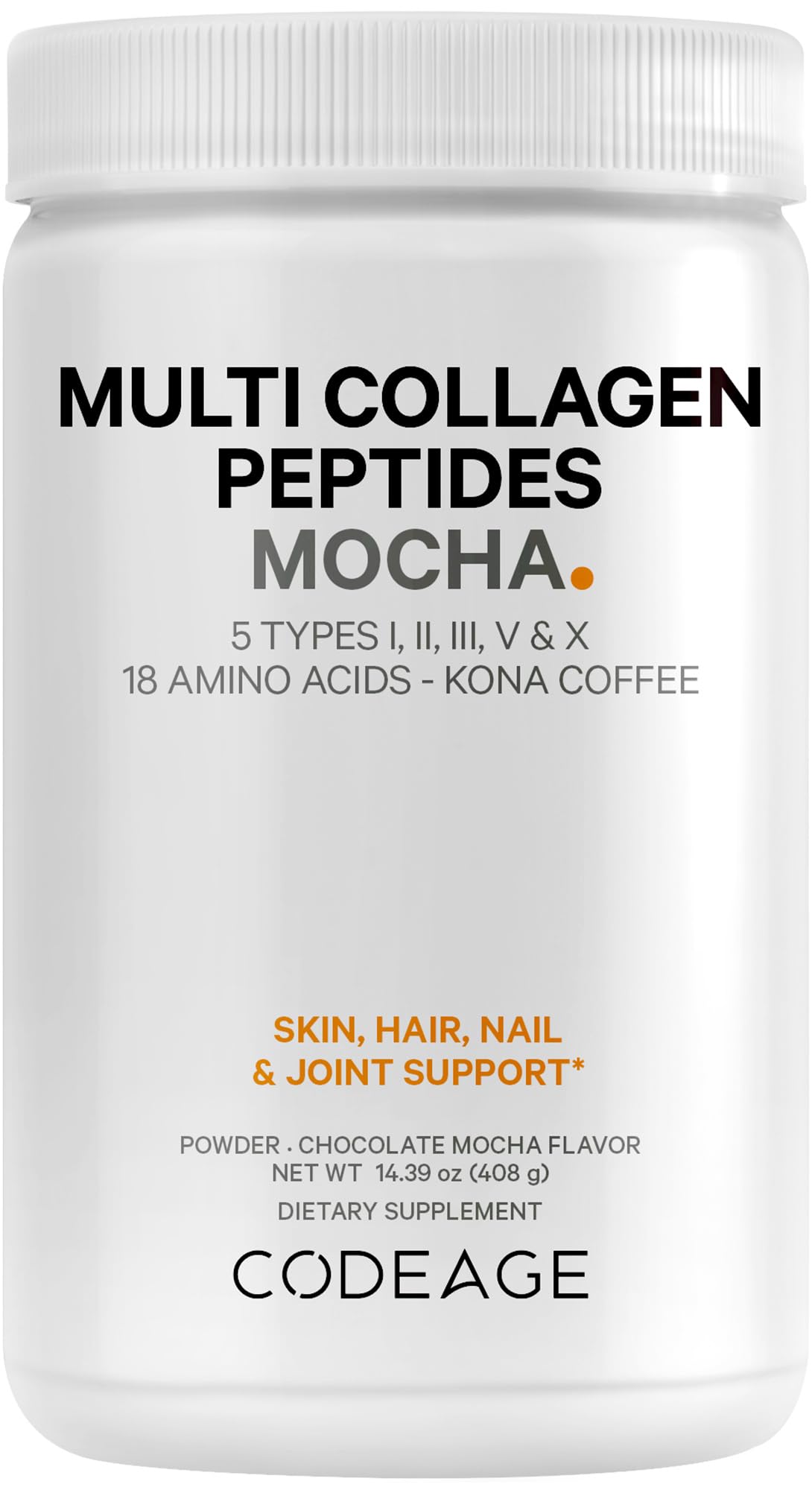 Codeage Multi Collagen Peptides Protein Powder - Chocolate Mocha Instant Coffee - Gourmet Knoa Coffee Drink & Shake - Collagen Type I, II, III, V & X - Grass-Fed, Hydrolyzed, Non-GMO - 14.39oz Codeage buy supplements canada