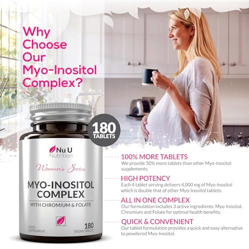 Myo-Inositol Complex 4000mg - 180 Vegan Tablets, 6 Weeks Supply - with 200ug Folate Nu U Nutrition buy supplements canada