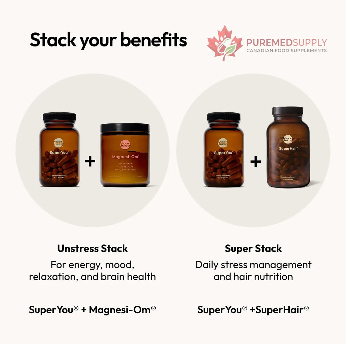 Moon Juice SuperYou Ashwagandha Supplements with Rhodiola, Shatavari & Amla - Cortisol Reducer for Energy, Mood, Focus and Stress Support, Vegan, Non-GMO & 100% Traceable, 60 Capsules, 30 Servings Moon Juice buy supplements canada