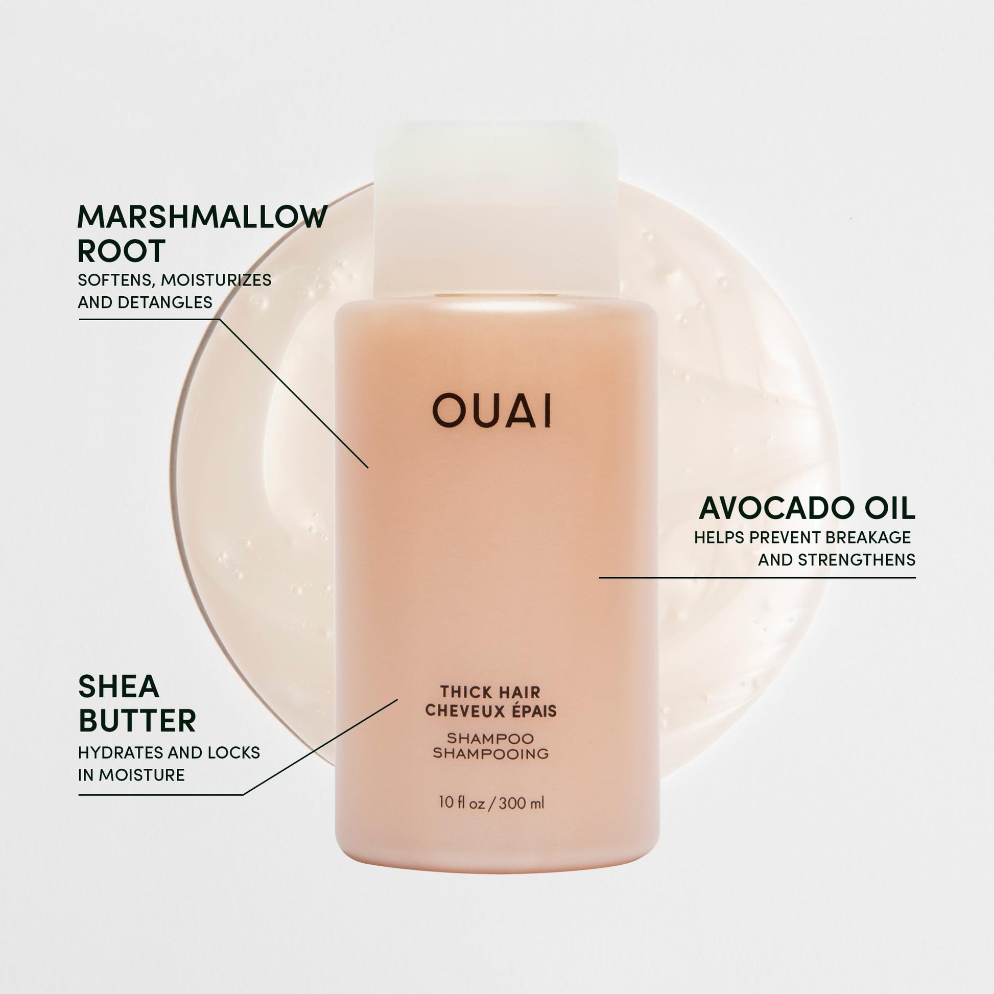 OUAI Thick Shampoo Travel Size - Moisturizing Shampoo with Keratin, Marshmallow Root, Shea Butter, Avocado Oil for Thick Hair - Strengthens & Hydrates - Paraben & Sulfate Free (3 Fl Oz) OUAI buy supplements canada