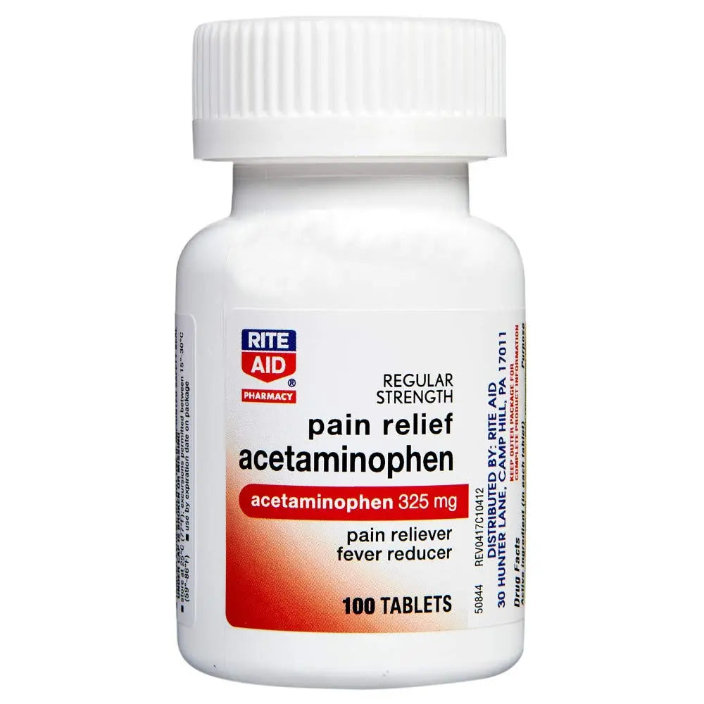 Rite Aid Regular Strength Pain Relief Acetaminophen, 325mg - 100 Tablets | Pain Reliever and Fever Reducer | Joint Pain Relief | Muscle Pain Relief | Arthritis Pain Relief | Back Pain Relief Products Rite Aid buy supplements canada