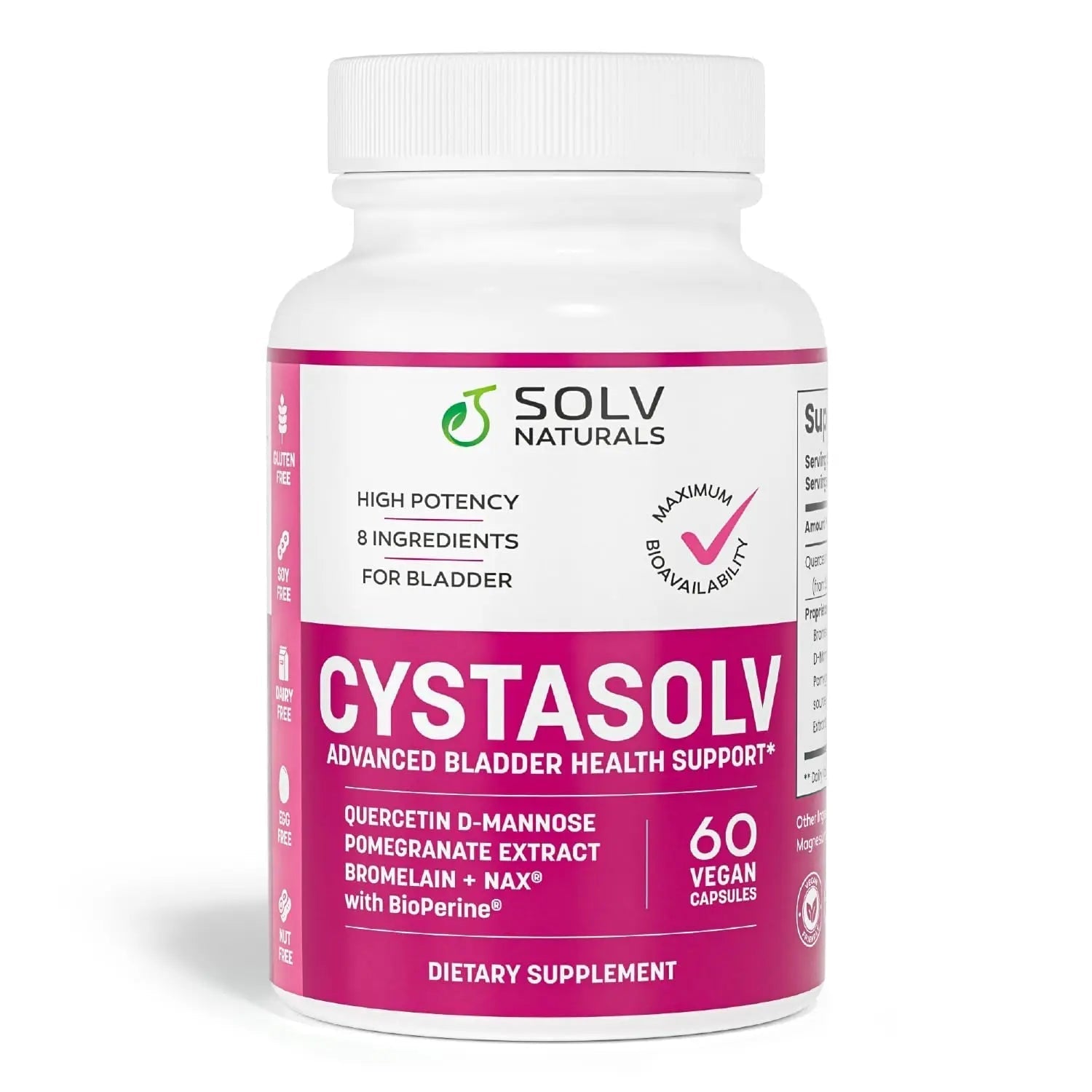 SOLV NATURALS CYSTASOLV Bladder & Pelvic Discomfort Formula - Enjoy Less Urgency & Flares* with Daily IC/BPS UTI Support – Premium Bladder & Urinary Support for Women & Men - 60 Vegan Capsules SOLV NATURALS buy supplements canada