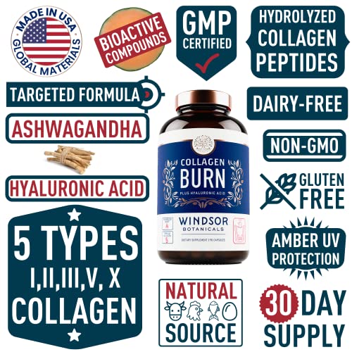 Thermogenic Multi Collagen Burn Capsules - Hydrolyzed Multi Collagen Complex Types WINDSOR BOTANICALS buy supplements canada