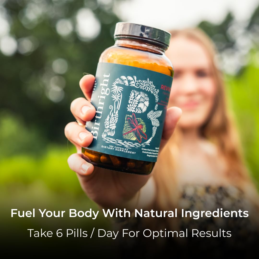 Birthright Female Hormone Support for, Energy, Fertility, Menstrual Cycle, Ovulation, Pregnancy and Menopause… All Natural, Animal Based, Liver, Kidney, Magnesium, Red Raspberry, Herbal Blend Revive Birthright buy supplements canada