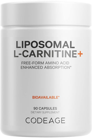 Codeage Liposomal L-Carnitine+ Supplement - 500 mg L-Carnitine L-Tartrate per Serving - Free-Form Amino Acid - Carnitine - Liposomal Delivery - Vegan, Non-GMO, Gluten-Free - 90 Capsules Codeage buy supplements canada