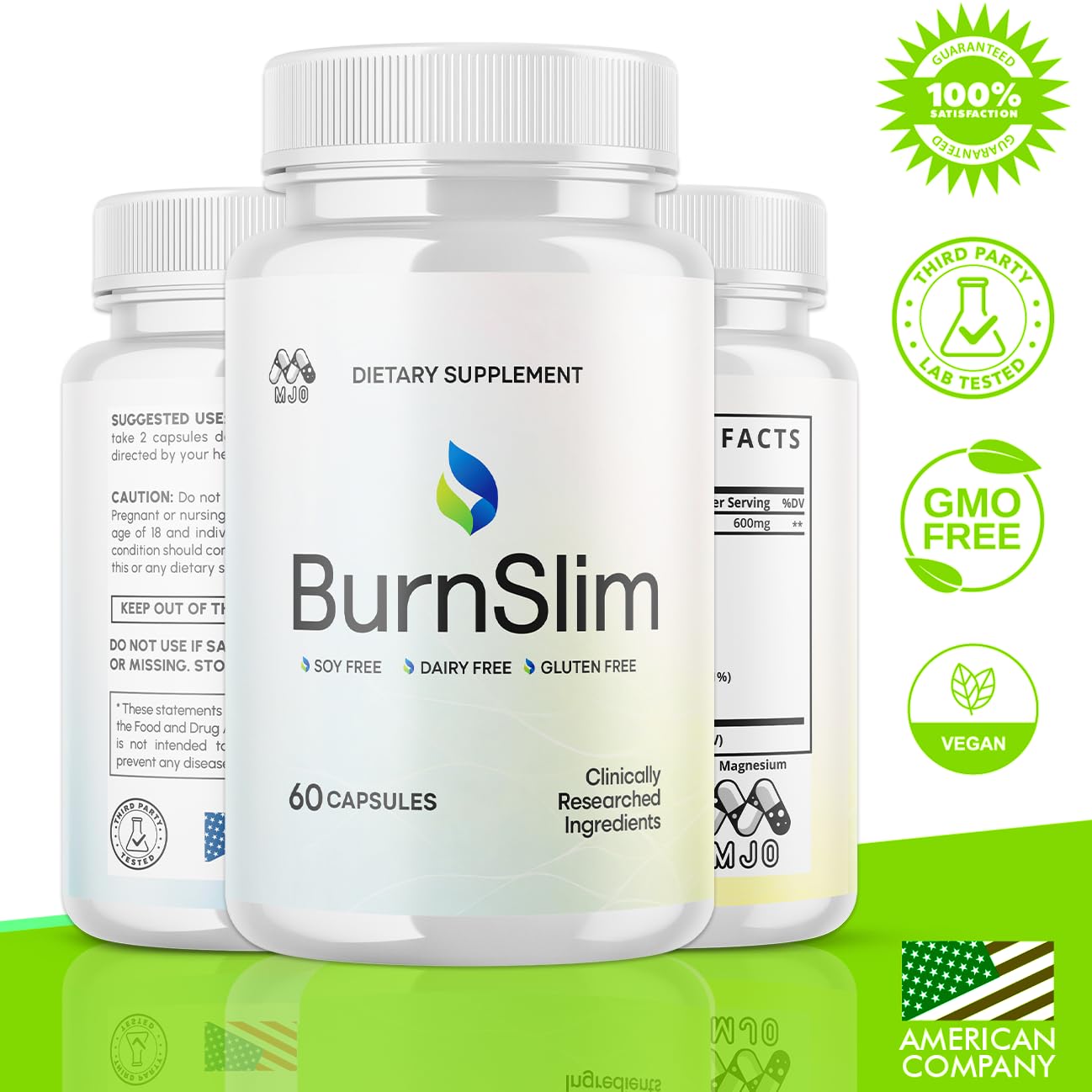(5 Pack) Burn Slim Capsules, Official Burnslim Pills with All Natural Ingredients, Advanced Burn Slim Health and Wellness Supplement Supporting Active Lifestyle for Women and Men (300 Capsules) MJO buy supplements canada