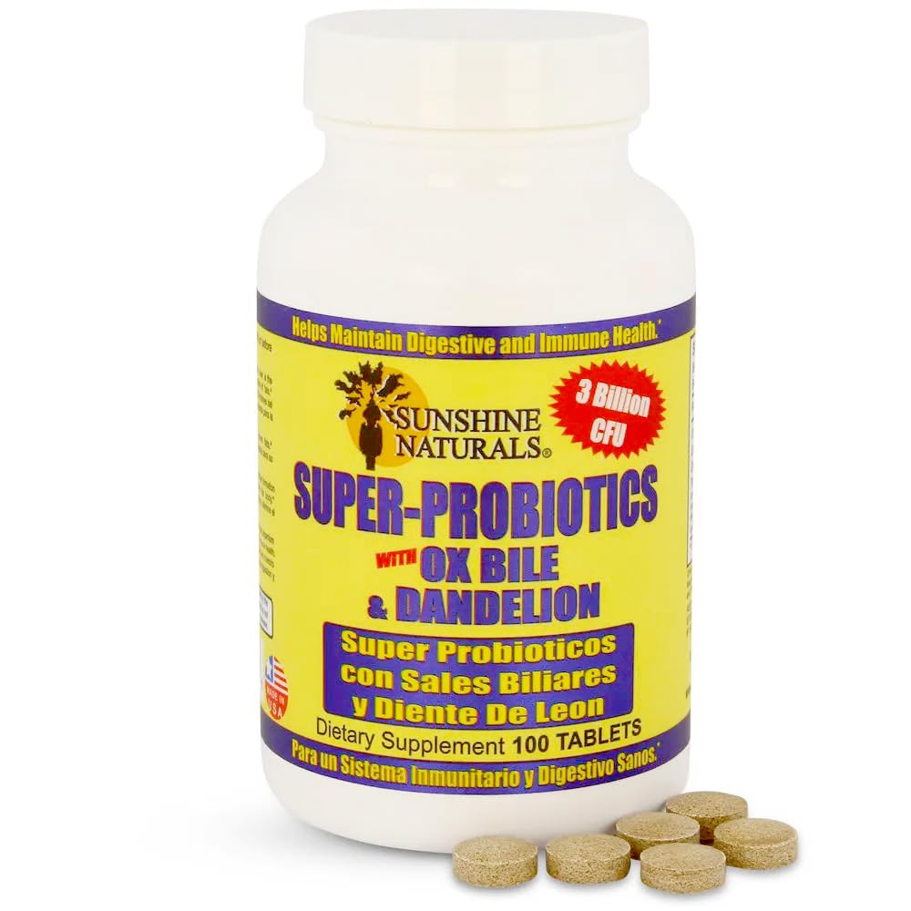 Sunshine Naturals Super Probiotics Supplement. Improves Digestion, Gut Health, Immune System Support, and Healthy Bowel Function. Promotes Healthy Flora. 100 Capsules. Sunshine Naturals buy supplements canada