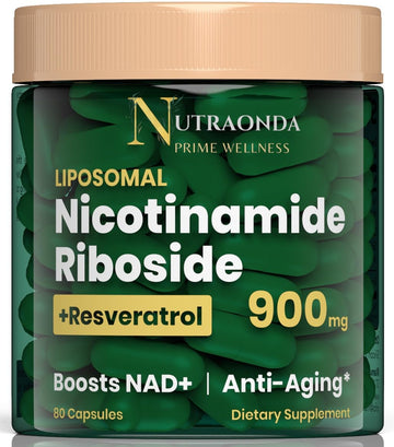 NUTRAONDA Liposomal Nicotinamide Riboside 900mg Resveratrol & Quercetin – NAD Supplement Plus for Anti Aging, Cellular Energy & Improve Health- 80 Capsules NUTRAONDA buy supplements canada