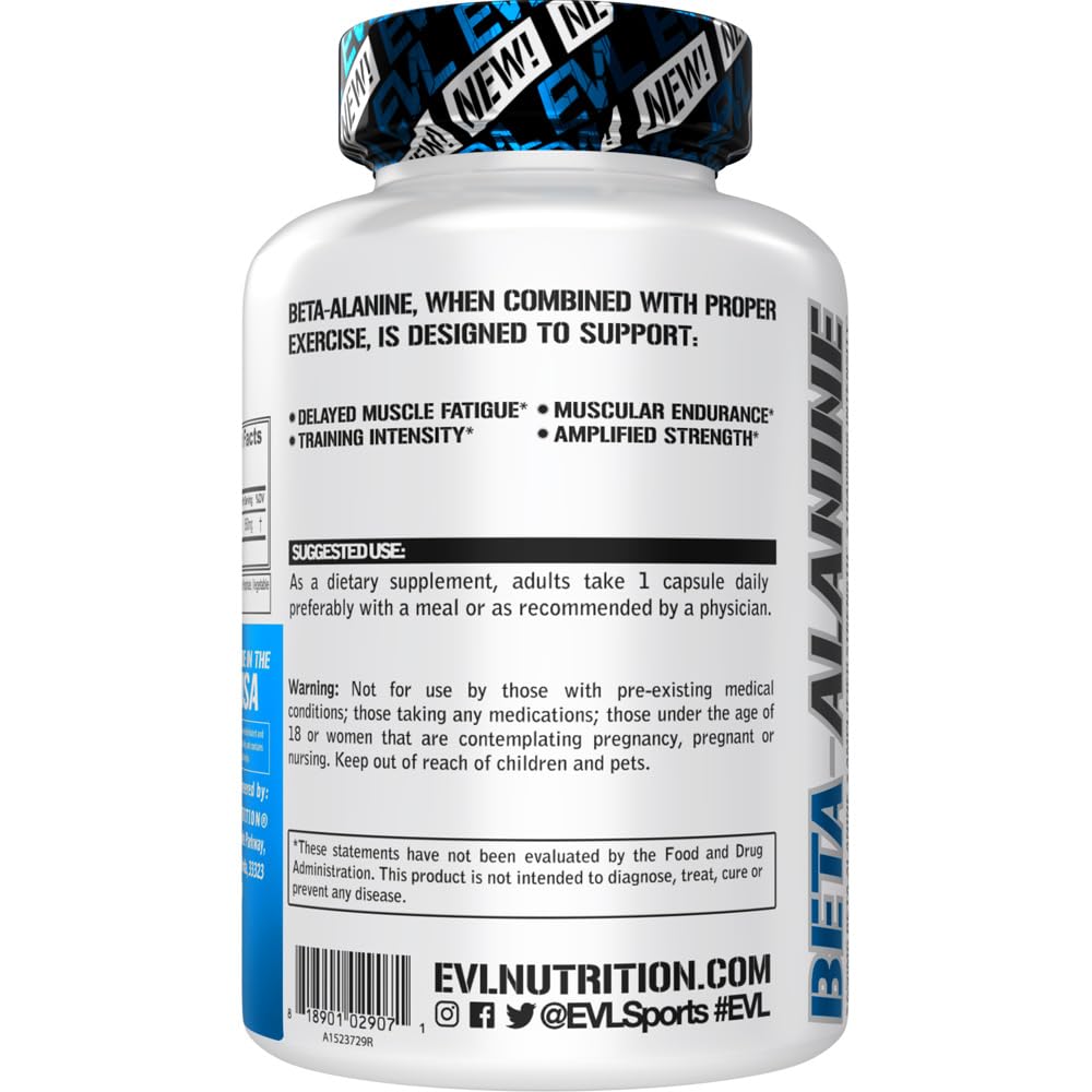 Evlution Nutrition Beta-Alanine Capsules - Enhance Training Intensity - 60 Count Beta Evlution buy supplements canada