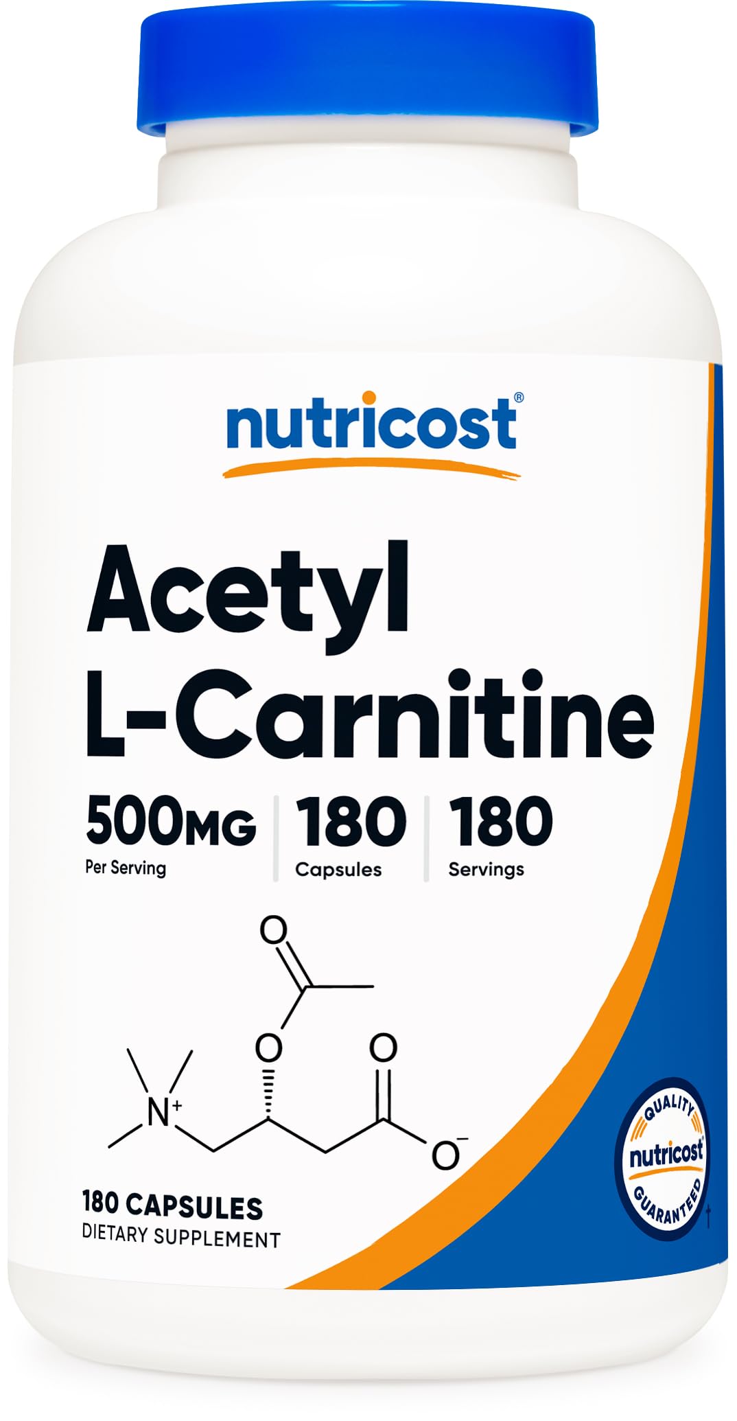 Nutricost Acetyl L-Carnitine (ALCAR) 500mg, 180 Capsules, 180 Servings - Non-GMO and Gluten Free, 1 Capsule per Serving Nutricost buy supplements canada