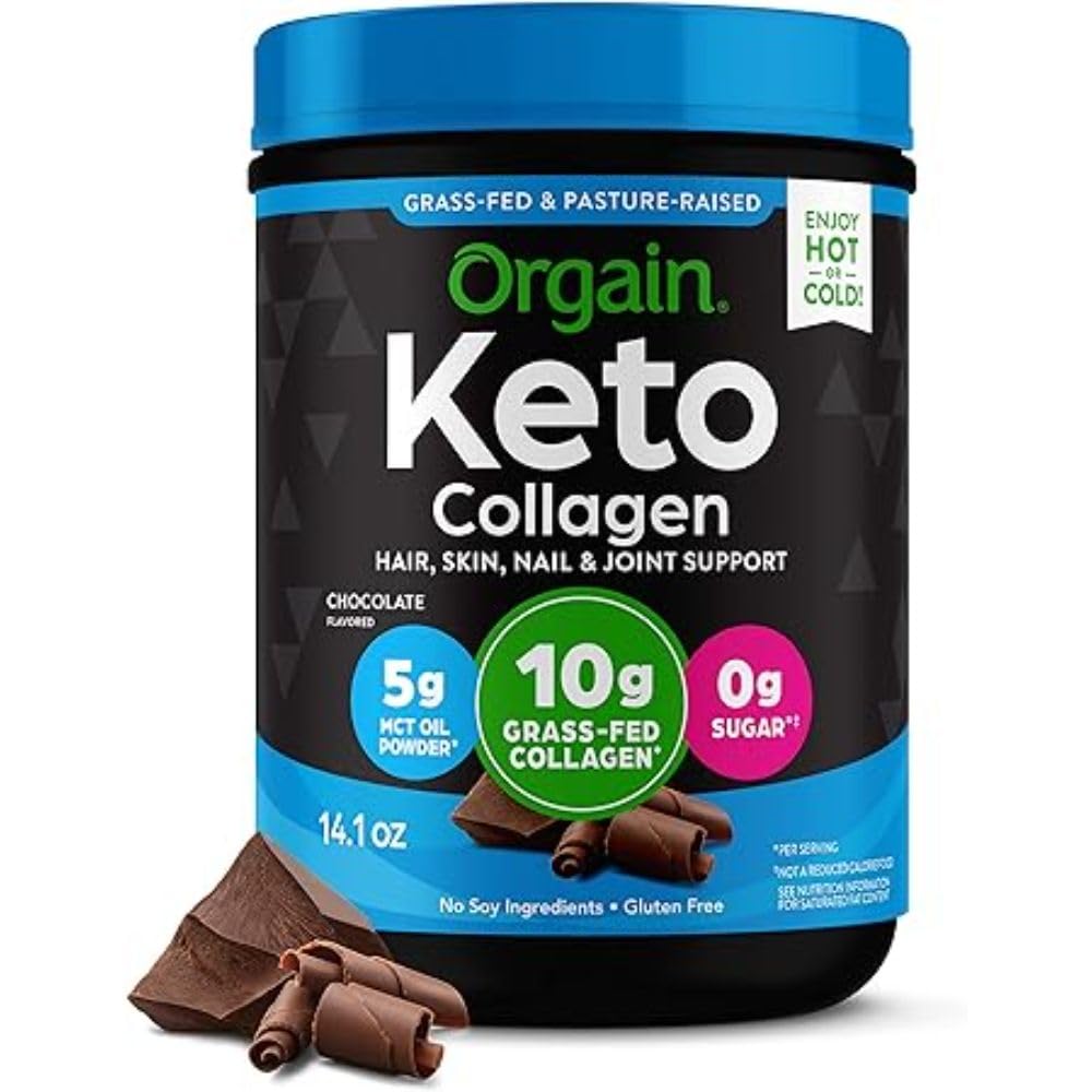 Orgain Keto Collagen Protein Powder, Chocolate - 10g Grass Fed Hydrolyzed Collagen Orgain buy supplements canada