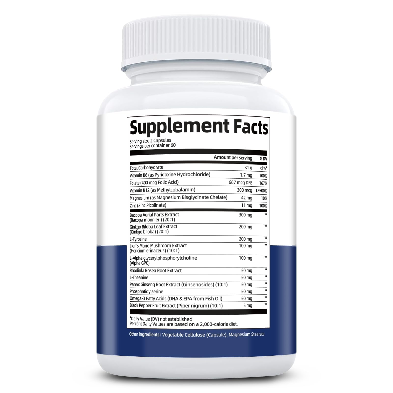 Brain Supplements for Memory and Focus | Nootropic with Bacopa Monnieri, Lion's Mane, Alpha GPC, Ginkgo Biloba | Mental Clarity & Cognitive Support | Vitamin B6 & B12 Neuro Health - Non-GMO, 120 Caps Migcopat buy supplements canada