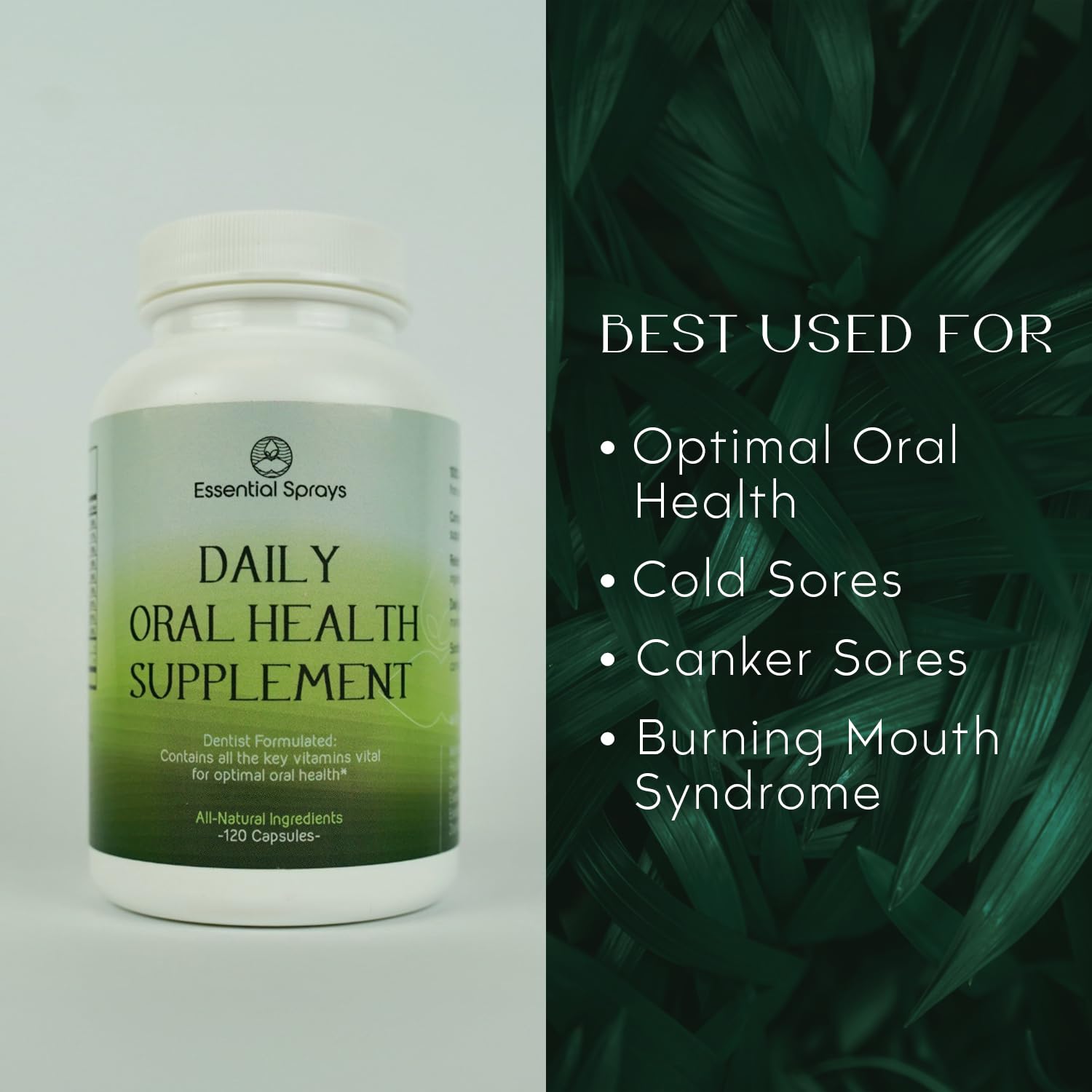 Essential Sprays Daily Oral Health Supplement - 30 Servings - Dentist Formulated Advanced Holistic Approach with L-Lysine, Niacin, Thiamin, & Vitamins for Men & Women Essential Sprays buy supplements canada