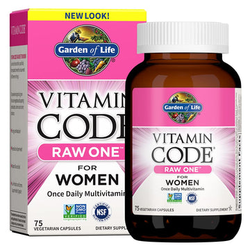 Garden of Life Vitamin Code Raw One for Women, Once Daily Women's Multivitamin - 75 Capsules, One a Day Vitamins Whole Food Iron, Garden of Life buy supplements canada