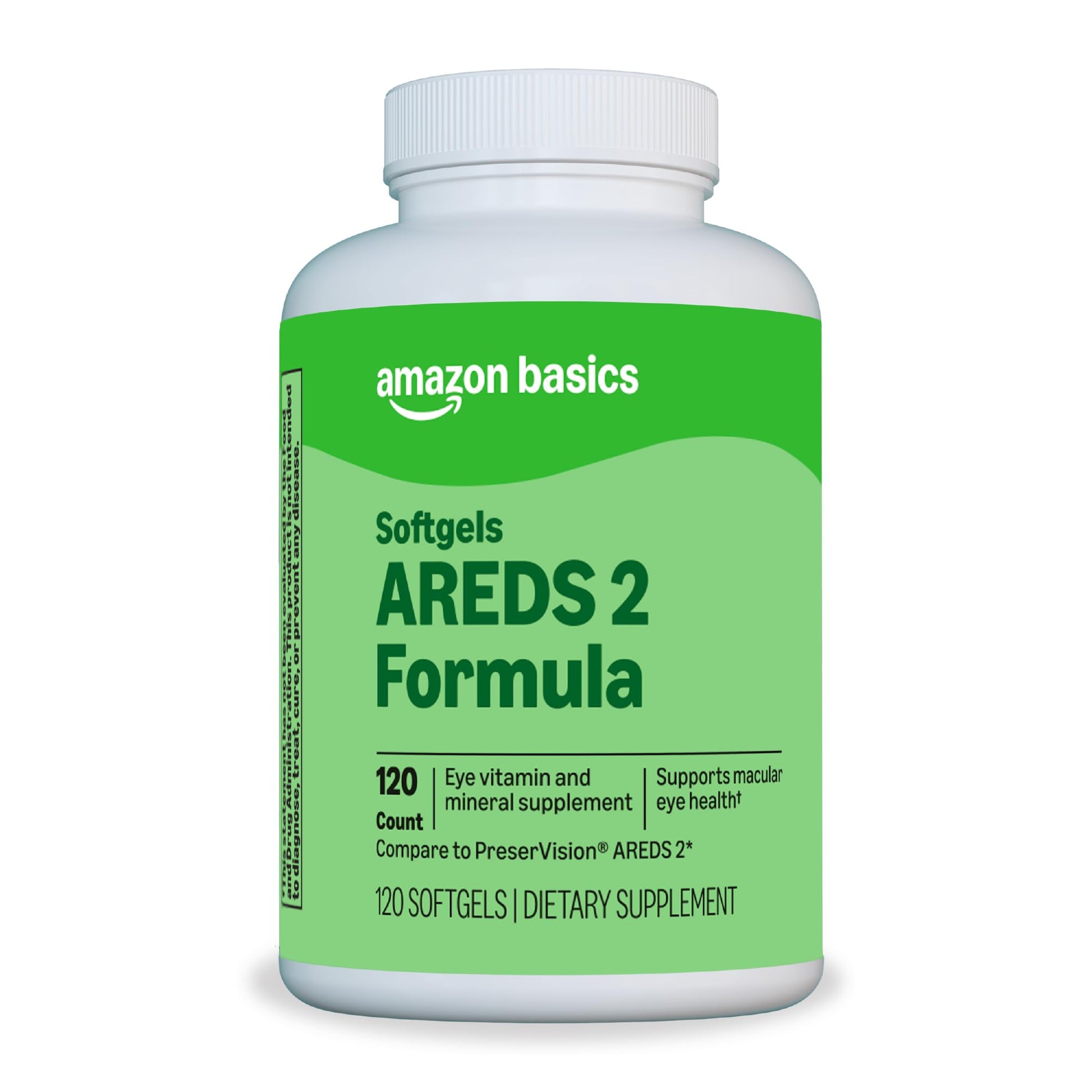 Amazon Basics Eye Vitamin and Mineral Supplement, AREDS 2 Formula with Lutein & Zeaxanthin, 120 Softgels Amazon Basics buy supplements canada