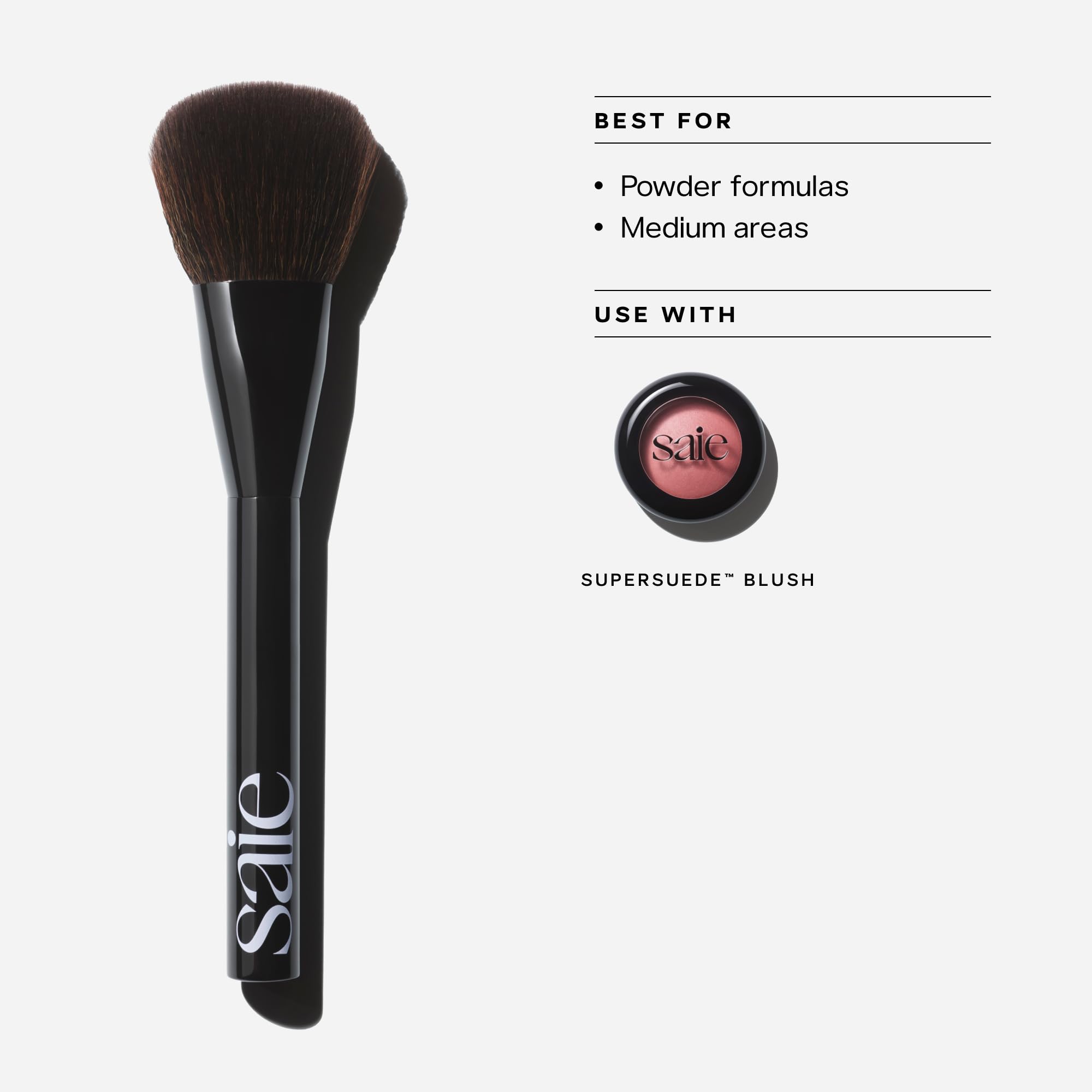 Saie Powder Blush Brush - Fluffy Makeup Brush for Cheeks - Ultra-Soft Tapered Bristles for a Precise, Diffused Application - For Pressed or Loose Powder Face Makeup, Bronzer + Blush - Vegan (1 Count) Saie buy supplements canada
