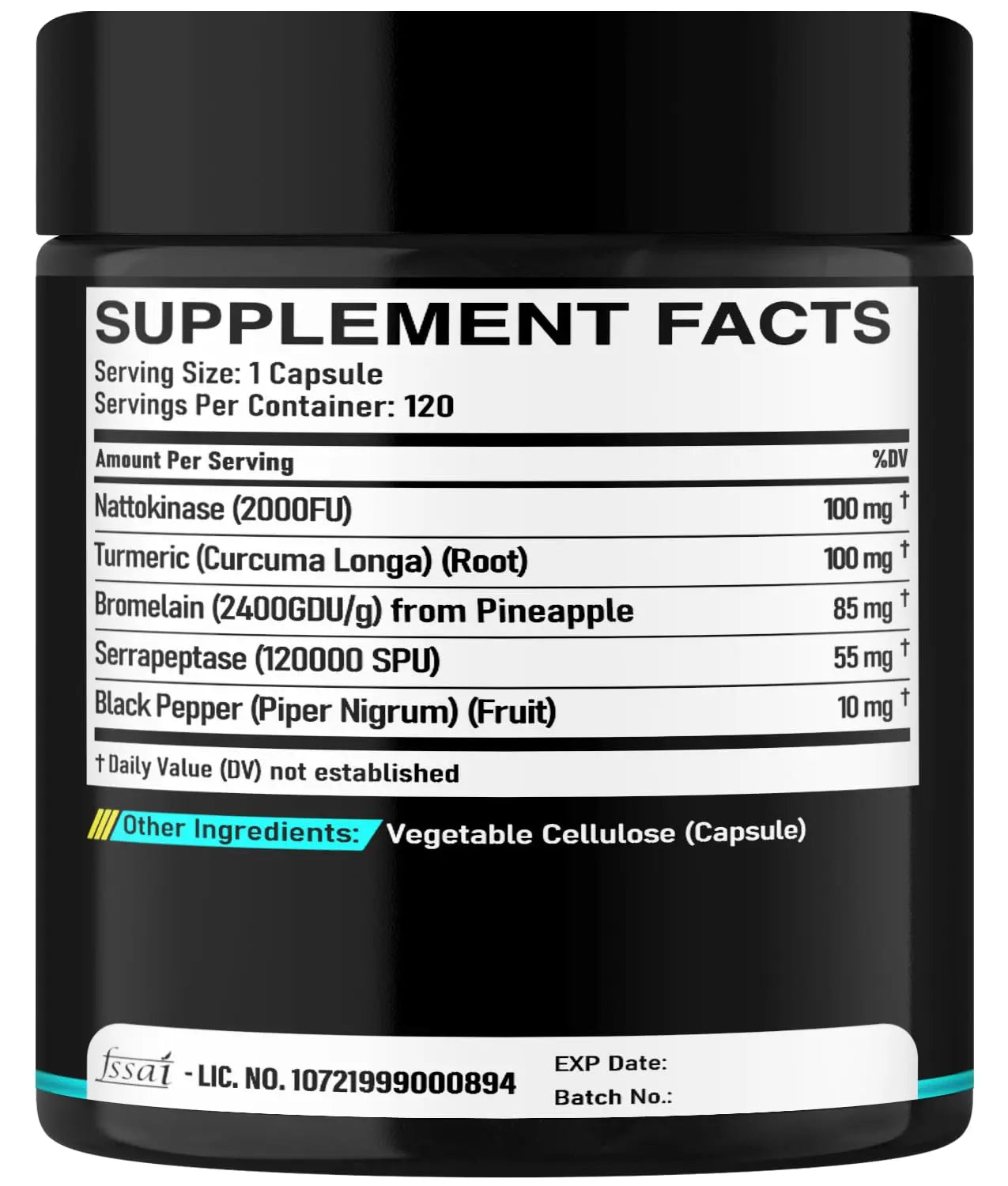DEDICAD 4-in-1 Nattokinase 2000 Fu, Turmeric, Bromelain, Serrapeptase - Spike Protein Detox - Body Balance, Circulation Health & Immune System - 120 Capsules 4-Month Supply DEDICAD buy supplements canada