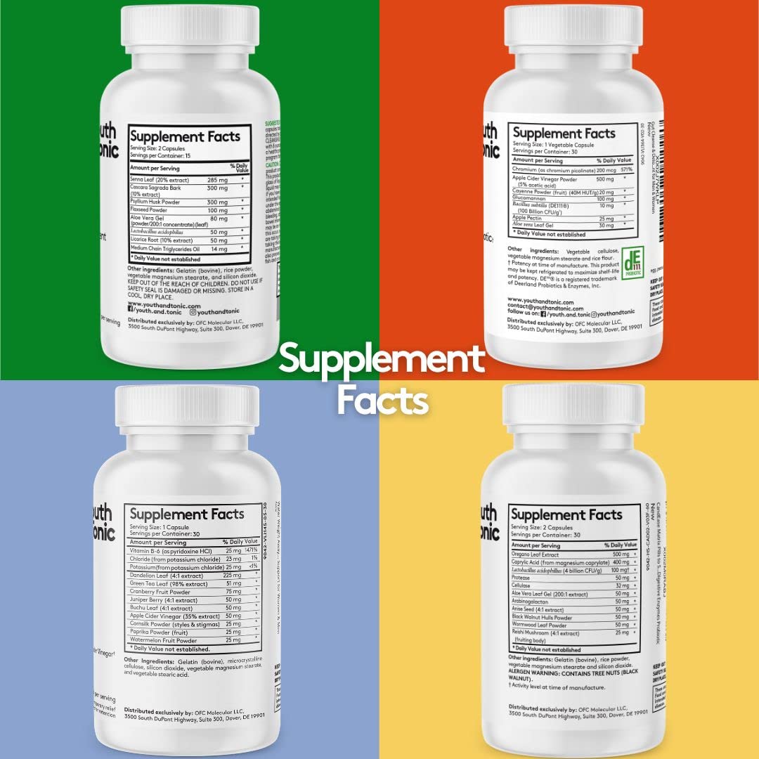 Youth & Tonic Complete Body Detox for Cleanse, Normal Acidity Gut Level and Water Youth & Tonic buy supplements canada