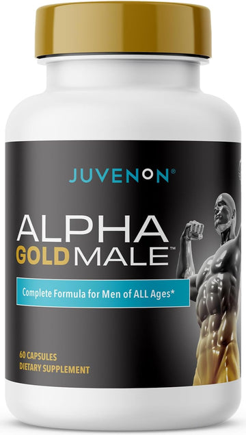 Juvenon Alpha Gold Male Testosterone Booster for Men - T-Support & Male Vitality with KSM-66 Ashwagandha + Fenugreek + Boron Citrate + Saw Palmetto, Non-GMO Vegetarian Capsules Juvenon buy supplements canada