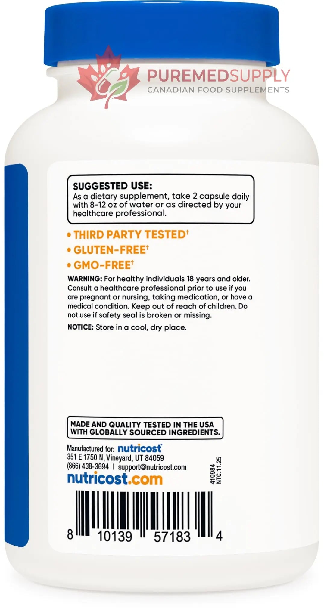 Nutricost Triple Magnesium Complex (300mg, 120 Capsules) - from Di-Magnesium Malate, Bisglycinate and Citrate, 60 Servings Nutricost buy supplements canada