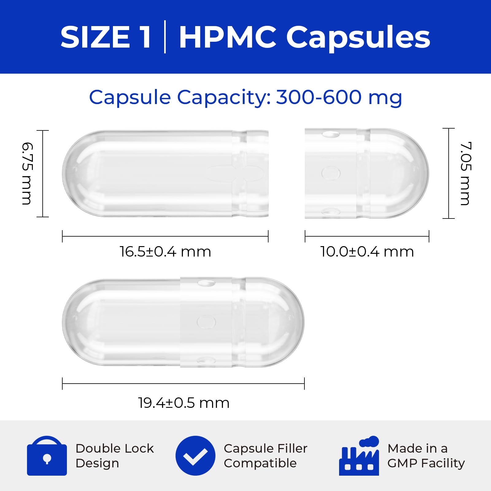 ATLEMISME Empty Vegan Capsules Size 1 - Vegan Capsules Empty (1000 Count) ATLEMISME buy supplements canada