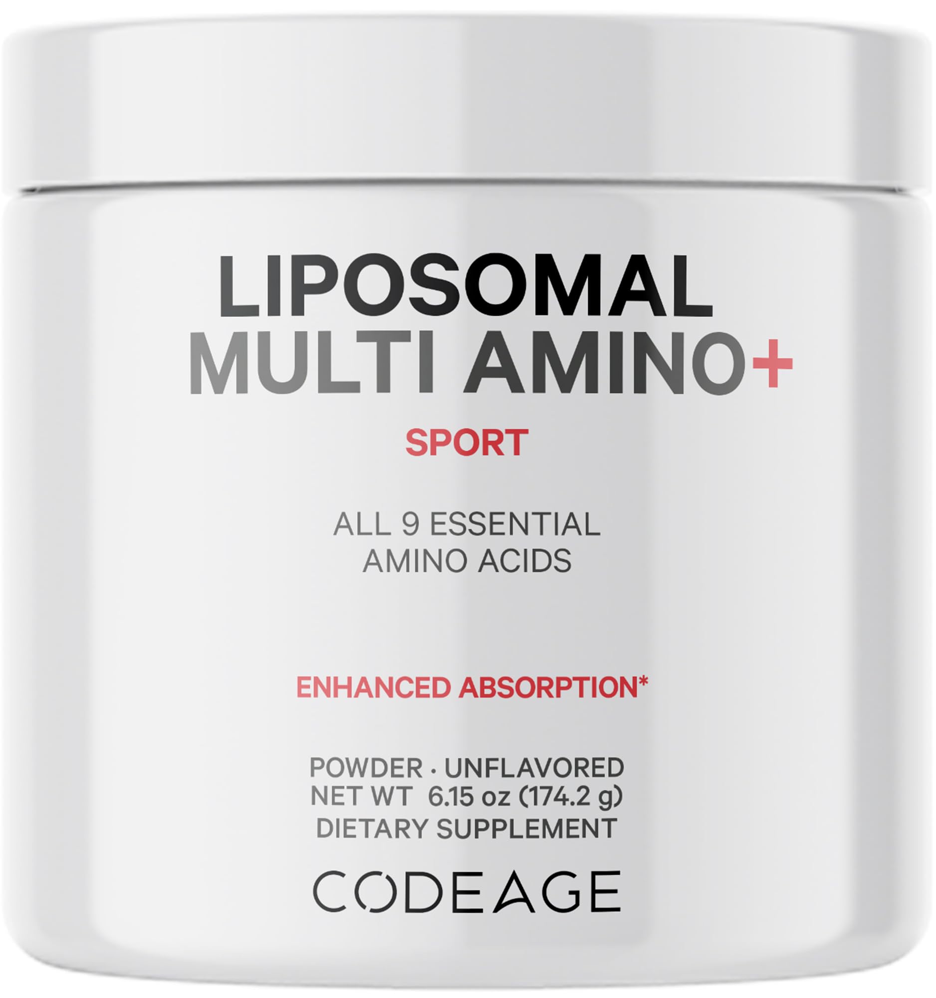 Codeage Liposomal Multi Amino Powder Supplement - BCAA & EAA Supplement All 9 Essential Amino Acids, Branched-Chain Amino Acid, Pre & Post Workout, Unflavored, Liposomal Delivery, Non-GMO, 6.15 oz Codeage buy supplements canada
