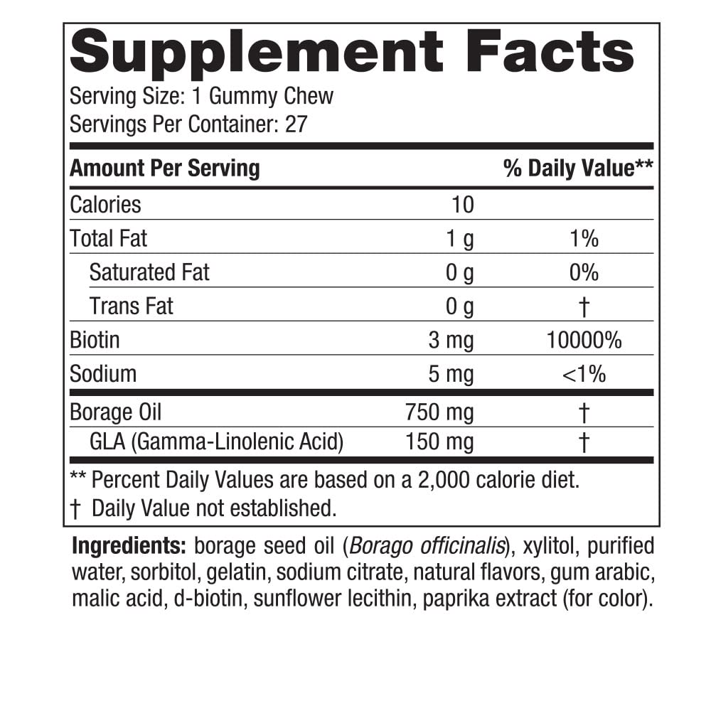 Nordic Naturals Zero Sugar Hair & Skin Gummy Chews, Strawberry Lemonade - 27 Gummy Chews - Biotin + GLA from Borage Oil - Promotes Healthy Balance of Fats in Skin - Non-GMO - 27 Servings Nordic Naturals buy supplements canada