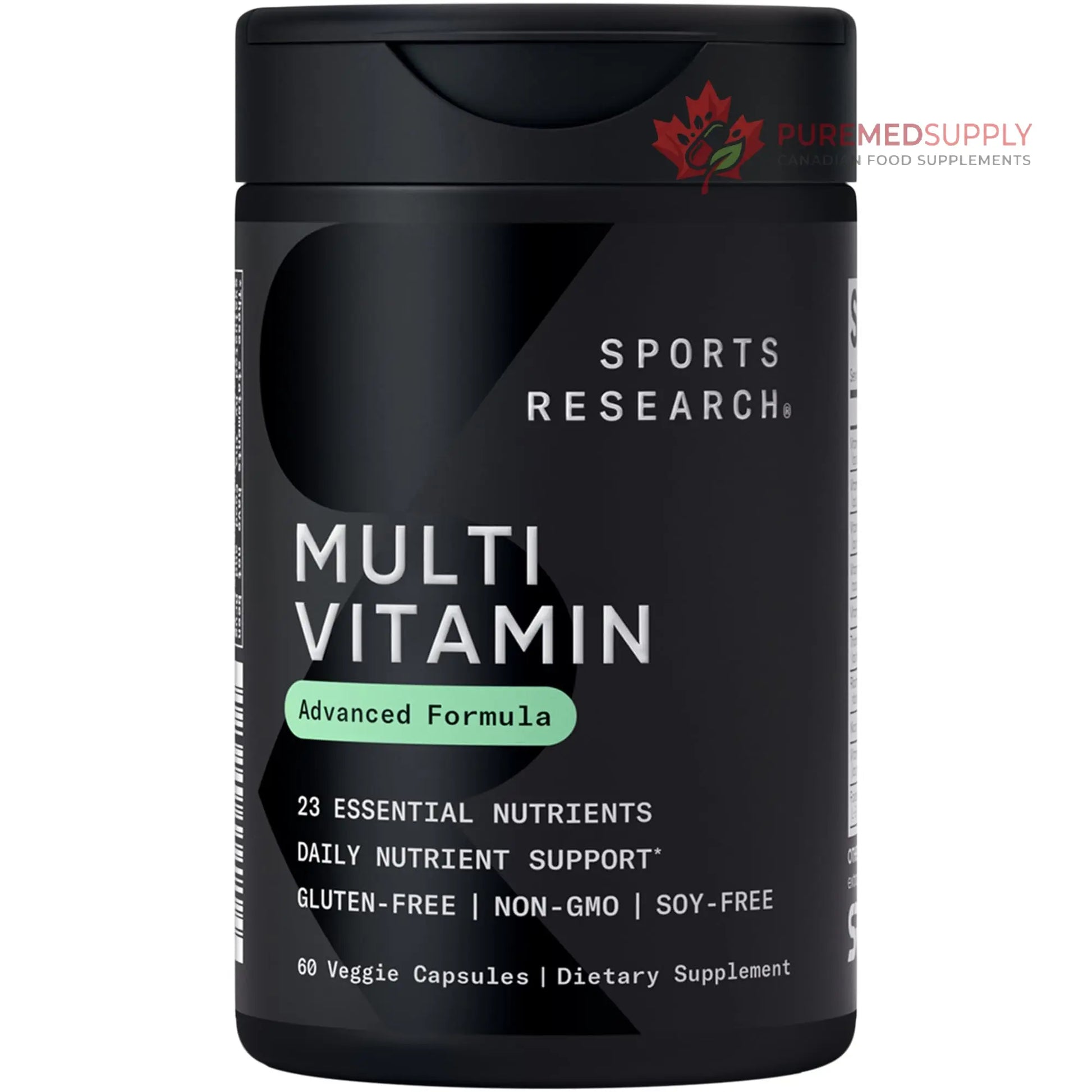 Sports Research® Multivitamin – Advanced Formula - 23 Essential Vitamins & Minerals with CoQ10 & Iodine - Daily Nutrient Support*- Non-GMO Tested & Gluten-Free -60 Veggie Capsules Sports Research buy supplements canada