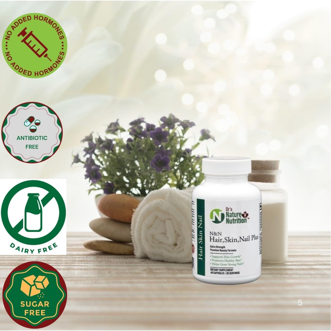 Dr's Nature & Nutrition Hair, Skin & Nail Plus Vitamin Supplement with Biotin 5000mcg, Bamboo Extract, Collagen Support - Extra Strength Beauty Supplement for Men and Women - 60 Capsules Dr's Nature & Nutrition buy supplements canada
