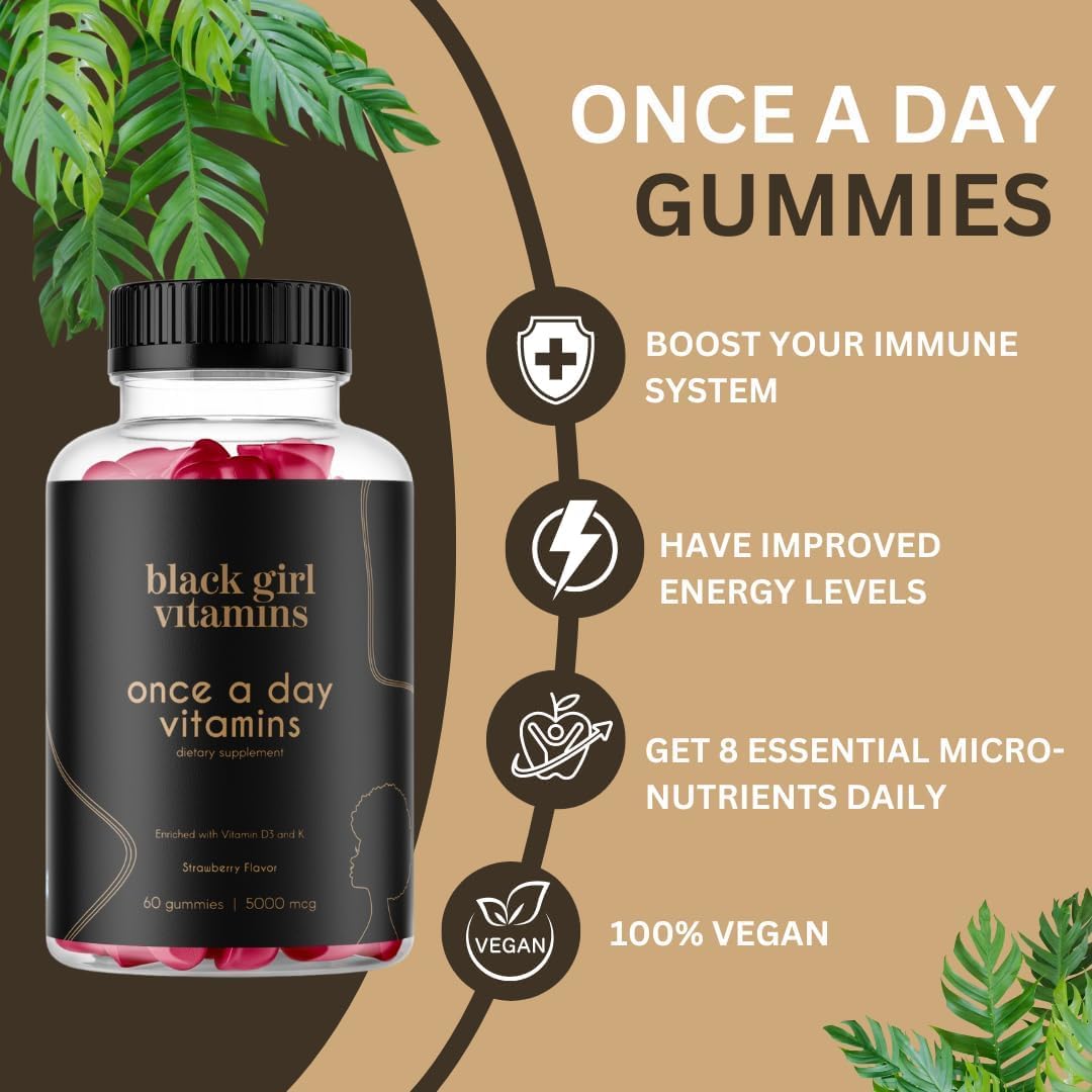 Black Girl Vitamins Complete Wellness Essentials - 30-Day Bundle with D3 Gummies, Probiotics, Hair-Skin-Nails + Sea Moss - 8 Key Nutrients for Immune, Skin & Energy Support Black Girl Vitamins buy supplements canada