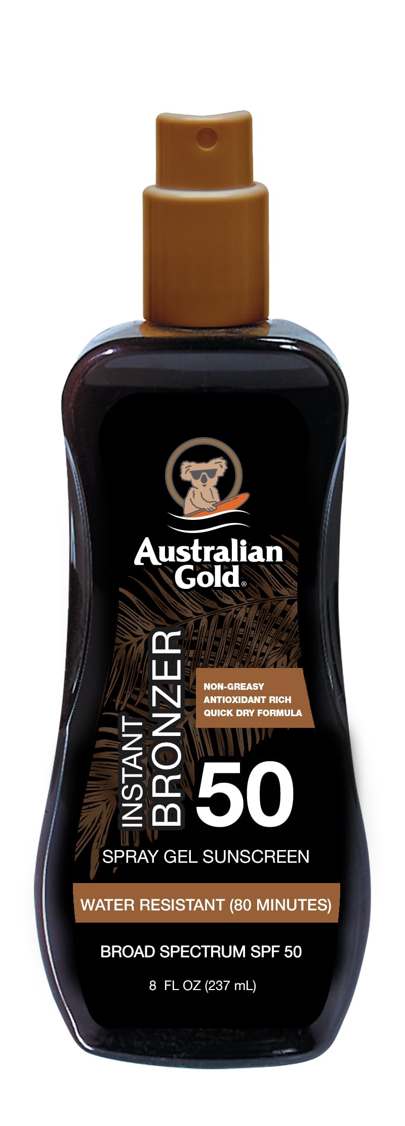 Australian Gold Spray Gel Sunscreen with Instant Bronzer SPF 50, 8 Ounce | Moisturize & Hydrate Skin Australian Gold buy supplements canada