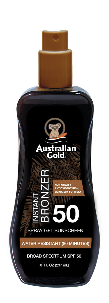 Australian Gold Spray Gel Sunscreen with Instant Bronzer SPF 50, 8 Ounce | Moisturize & Hydrate Skin Australian Gold buy supplements canada