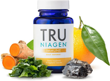 TRU NIAGEN Immune Support Supplement - Daily Defense - Vitamin C from Fermentation, Vegan Vitamin D3 2000 IU, Zinc, Plus Theracurmin (Curcumin) + Multi Award-Winning NAD Boosting Niagen 150mg 30ct TRU NIAGEN buy supplements canada