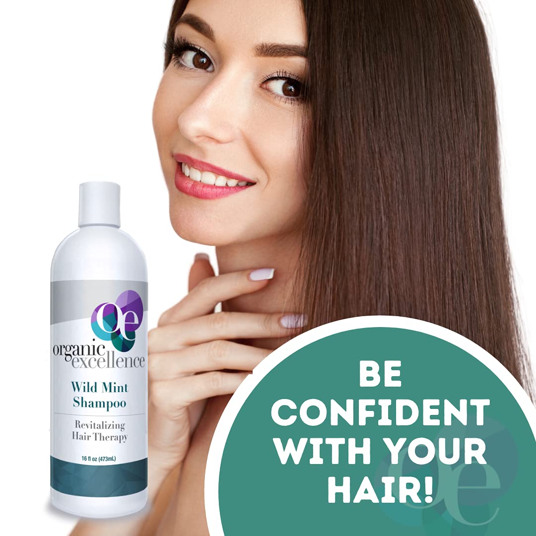 Organic Excellence Natural Organic Shampoo, Wild Mint & Rosemary, Chemical Free, Plant-Based, Toxin-Free, Cruelty-Free, Certified Herbs & Oils For Healthy Full-Bodied Hair 16 fl. oz Organic Excellence buy supplements canada