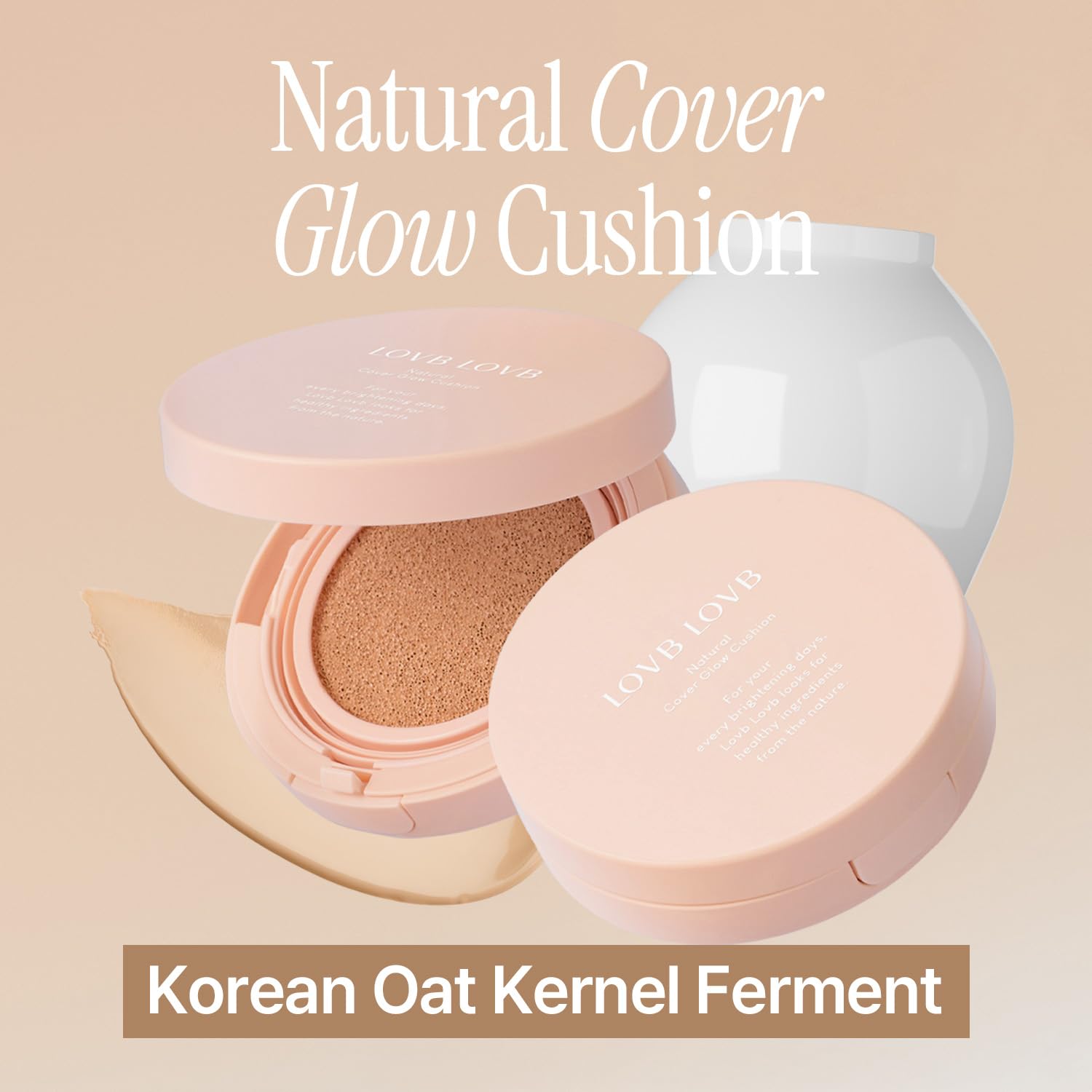 LOVB LOVB Natural Cover Glow Cushion Foundation | Satin Radiant Finish | Korean Foundation Makeup | Long-Lasting Natural Coverage | for All Skin Types 0.42 oz. (23N Natural Beige) LOVB LOVB buy supplements canada