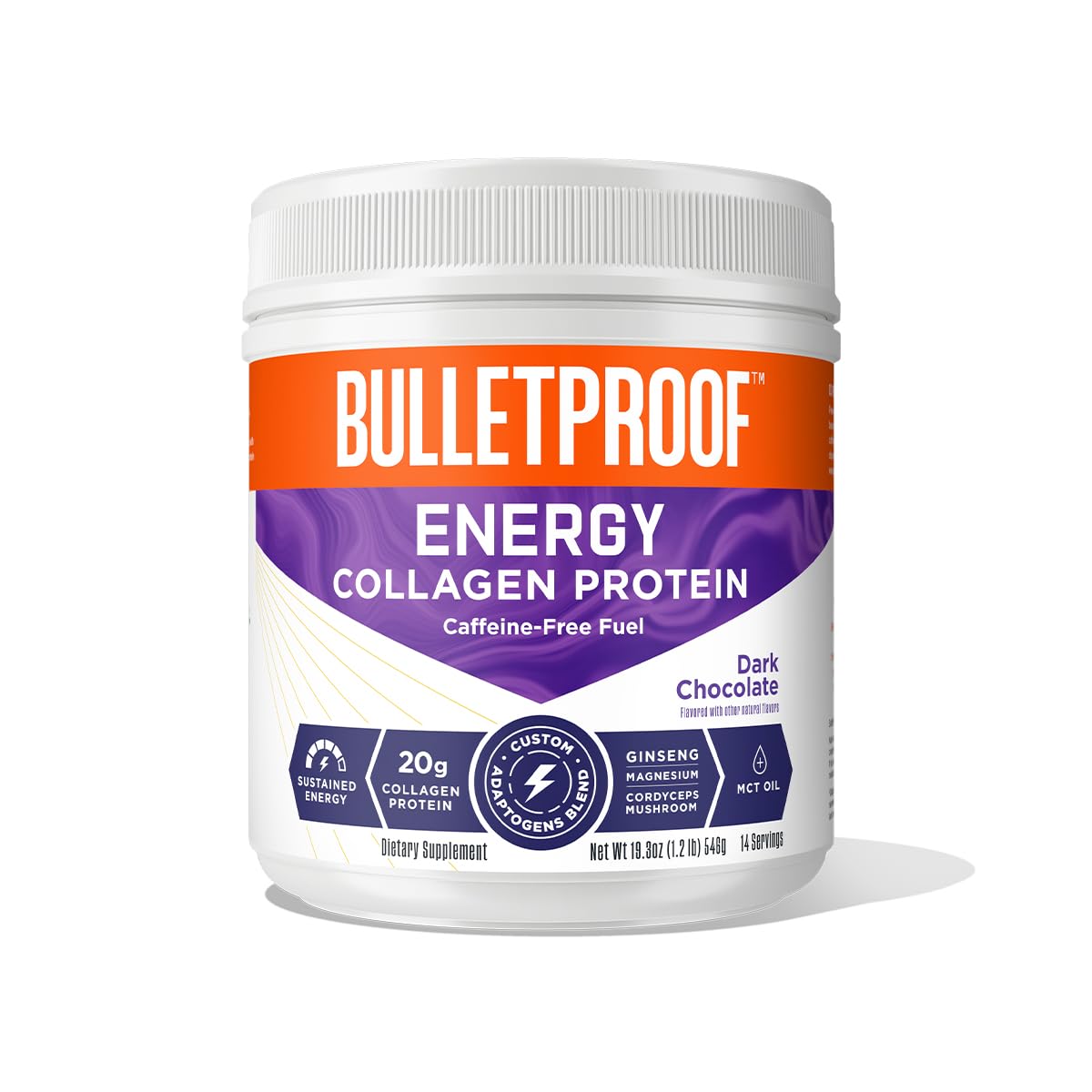 Bulletproof Dark Chocolate Energy Collagen Protein, 19.3 Ounces, Caffeine-Free Fuel Bulletproof buy supplements canada