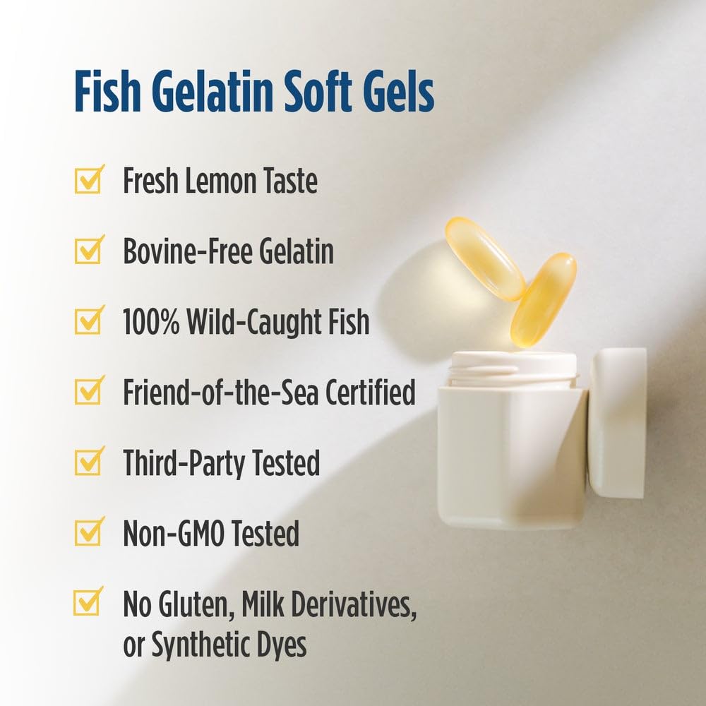 Nordic Naturals Ultimate Omega in Fish Gelatin, Lemon Flavor - 60 Soft Gels - 1280 mg Omega-3 - High-Potency Fish Oil Supplement - EPA & DHA - Promotes Brain & Heart Health - Non-GMO - 30 Servings Nordic Naturals buy supplements canada