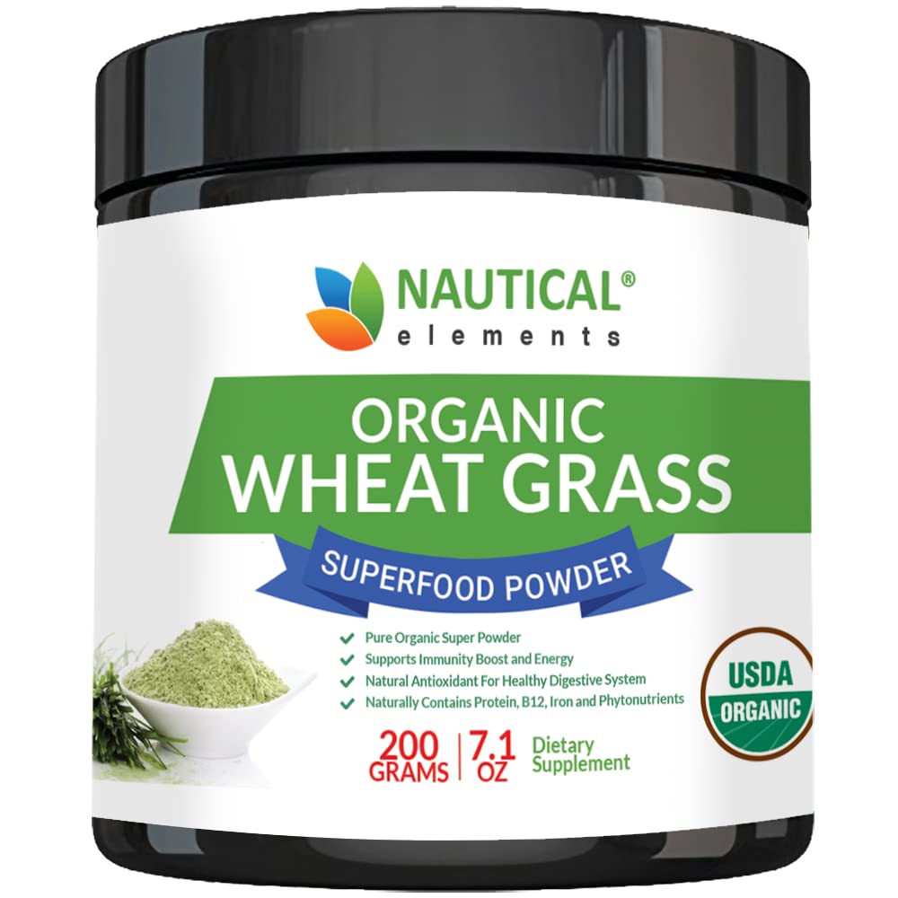 Wheatgrass Powder - USDA Certified Organic Wheat Grass Powder That Is Rich In Essential Amino Acids, Chlorophyll, Antioxidants, Fatty Acids, Minerals & Vitamins - US Grown - Vegan & Non-GMO Superfoods Nautical Elements buy supplements canada
