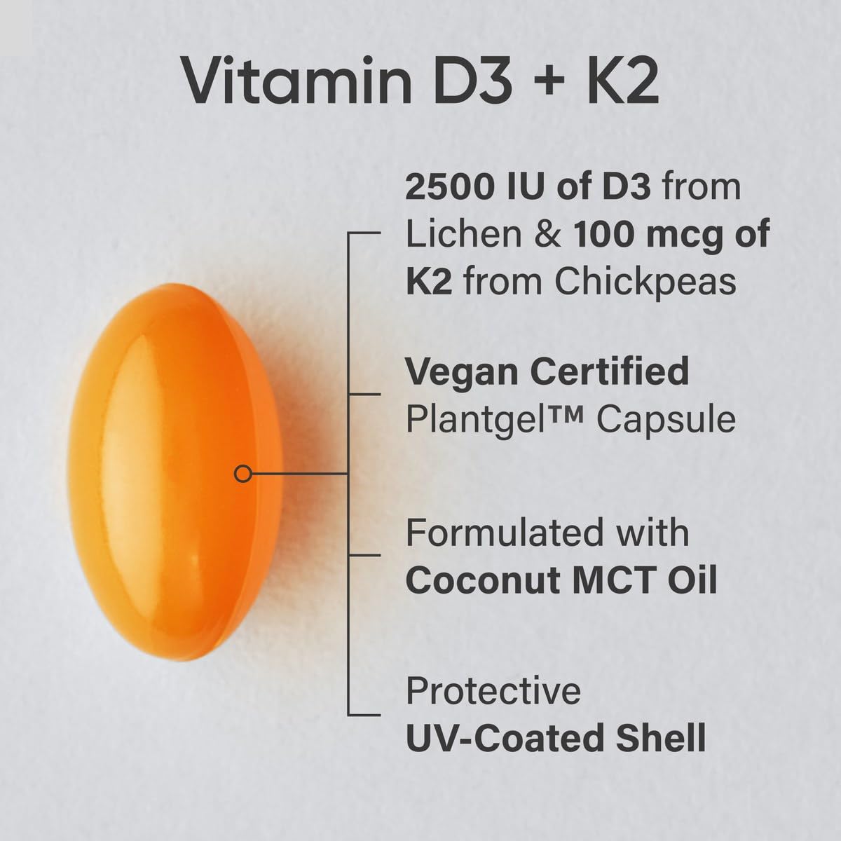 Sports Research® Vitamin D3 + K2 w/Coconut Oil - Vegan Vitamin D 2500iu (62.5mcg) & Mk7 Vitamin K 100mcg for Bone & Immune Support - Vegan Certified Sports Research buy supplements canada