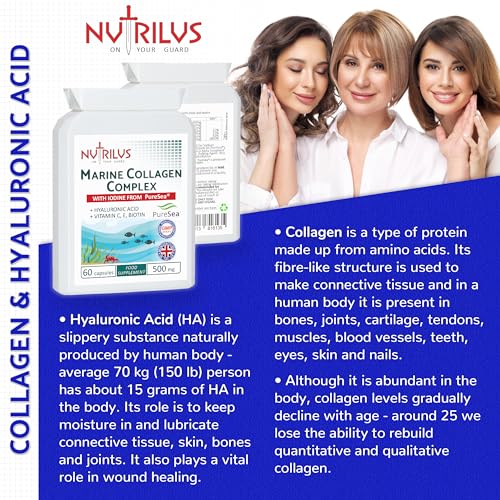 Marine Collagen Complex 60 Capsules 500mg with PureSea Seaweed Providing Iodine Nutrilus buy supplements canada
