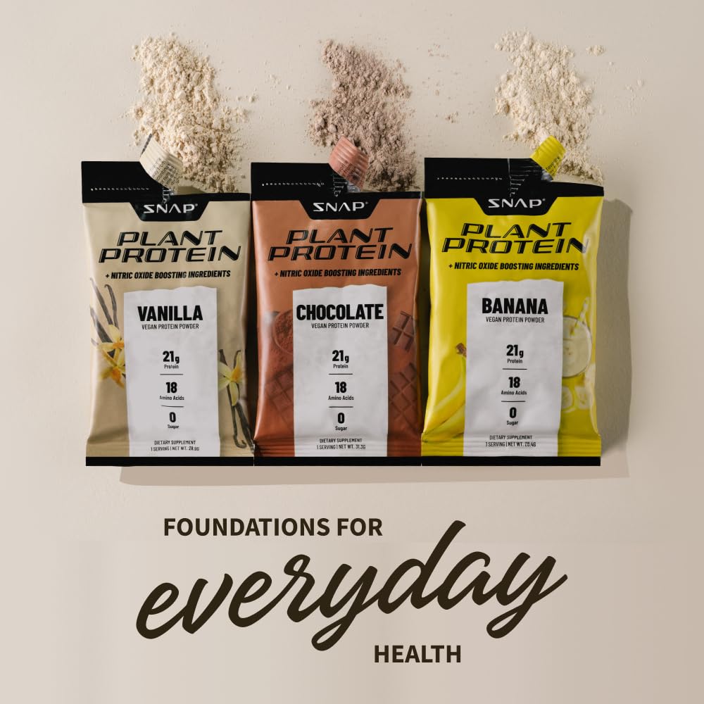 Snap Supplements 100% Plant Based Protein Powder Stick Packs with Nitric Oxide Booster Snap Supplements buy supplements canada