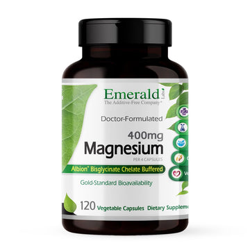 Emerald Labs Magnesium 400mg - Bone & Sleep Support with Albion Magnesium* - Vegan Friendly - 120 Vegetable Capsules (30-Day Supply) EMERALD LABS buy supplements canada