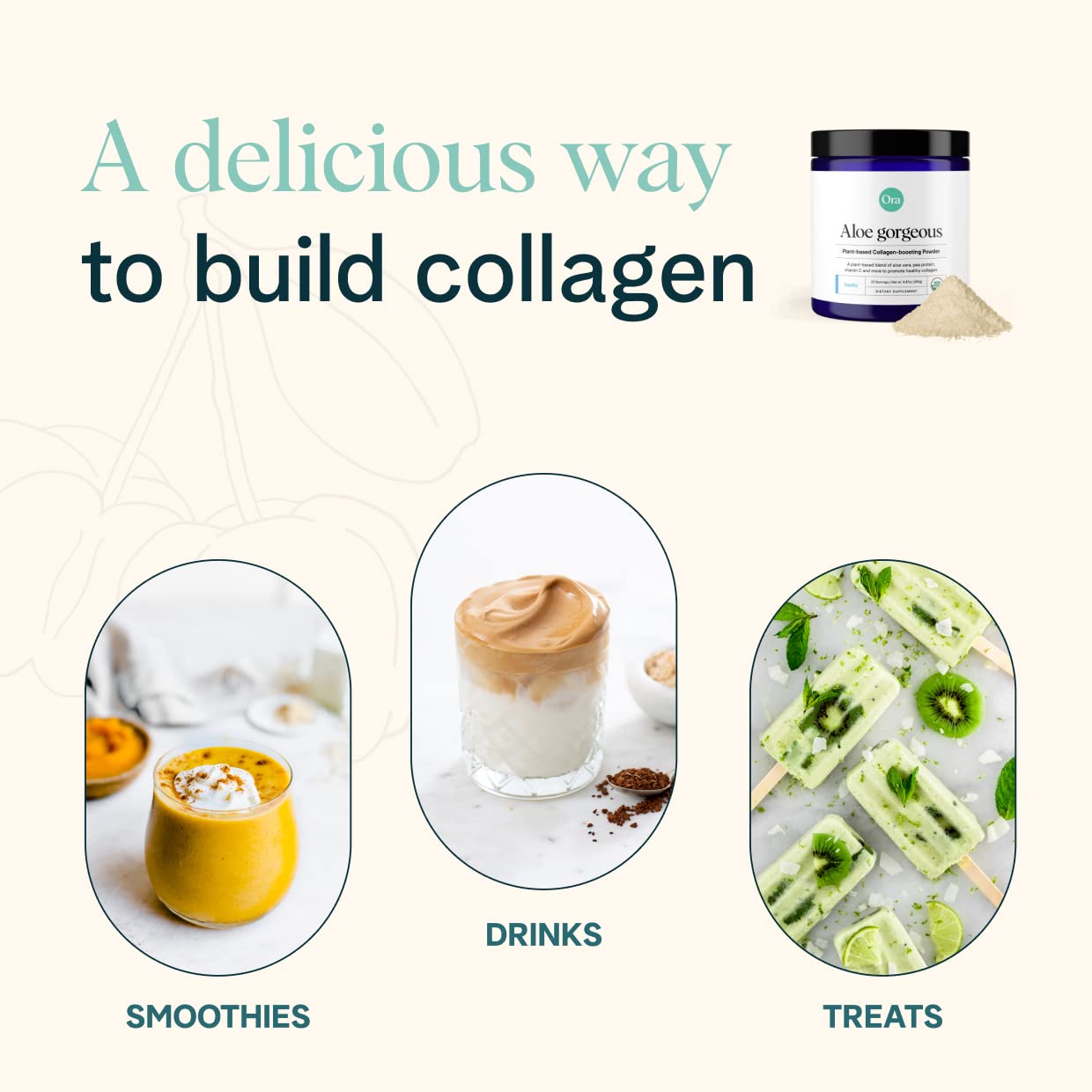 Ora Organic Vegan Collagen-Boosting Powder for Women and Men - Hair, Skin, & Nails Support - Bamboo Silica, Plant-Based Protein, Organic Vitamin C, Aloe Vera - Vanilla Flavor, 20 Servings Ora Organic buy supplements canada