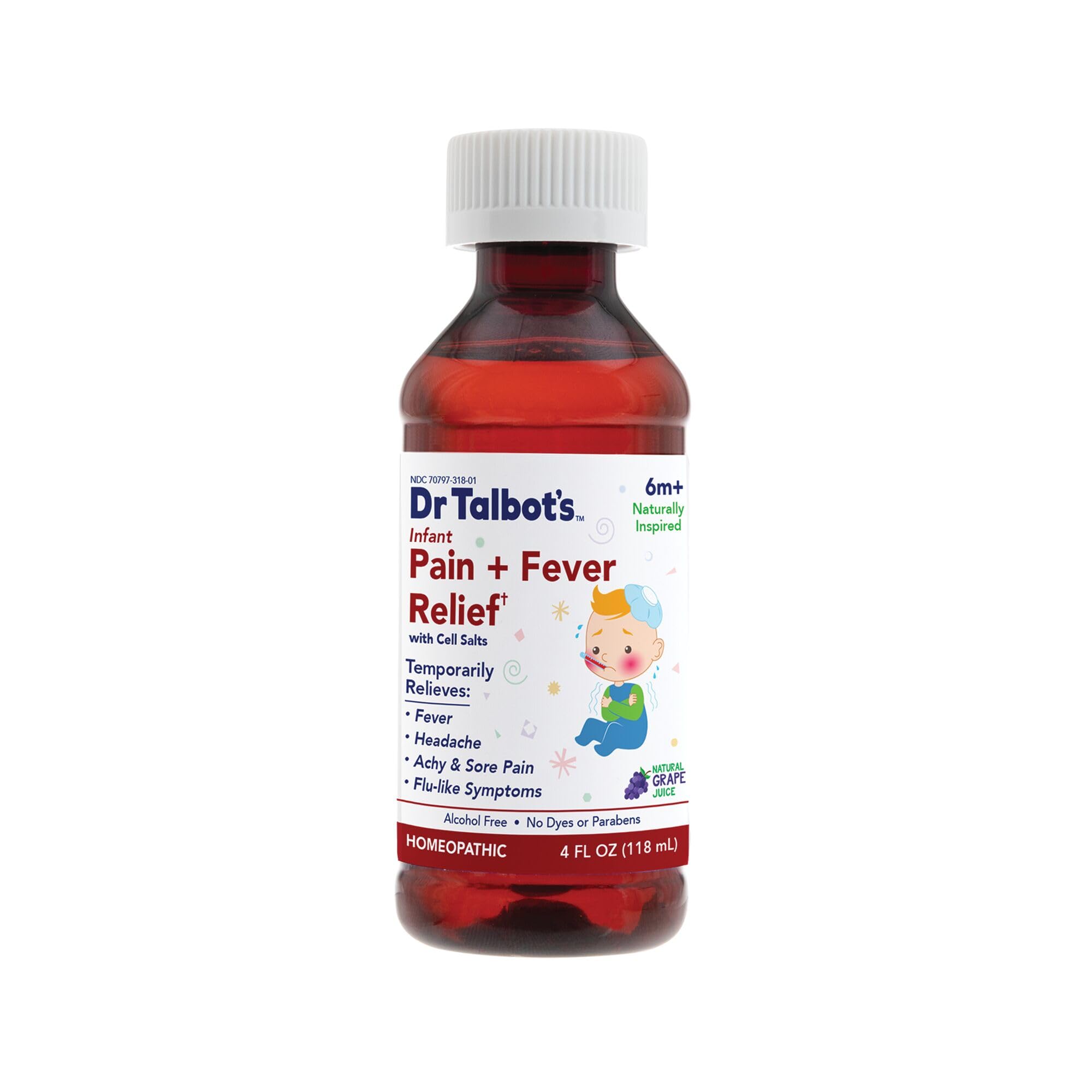 Dr. Talbot's Infant Pain and Fever Relief Liquid Medicine - 4 fl oz - 6+ Months - Grape Juice Flavor - No Alcohol, Dyes, or Parabens - Baby Essentials Dr. Talbot's buy supplements canada