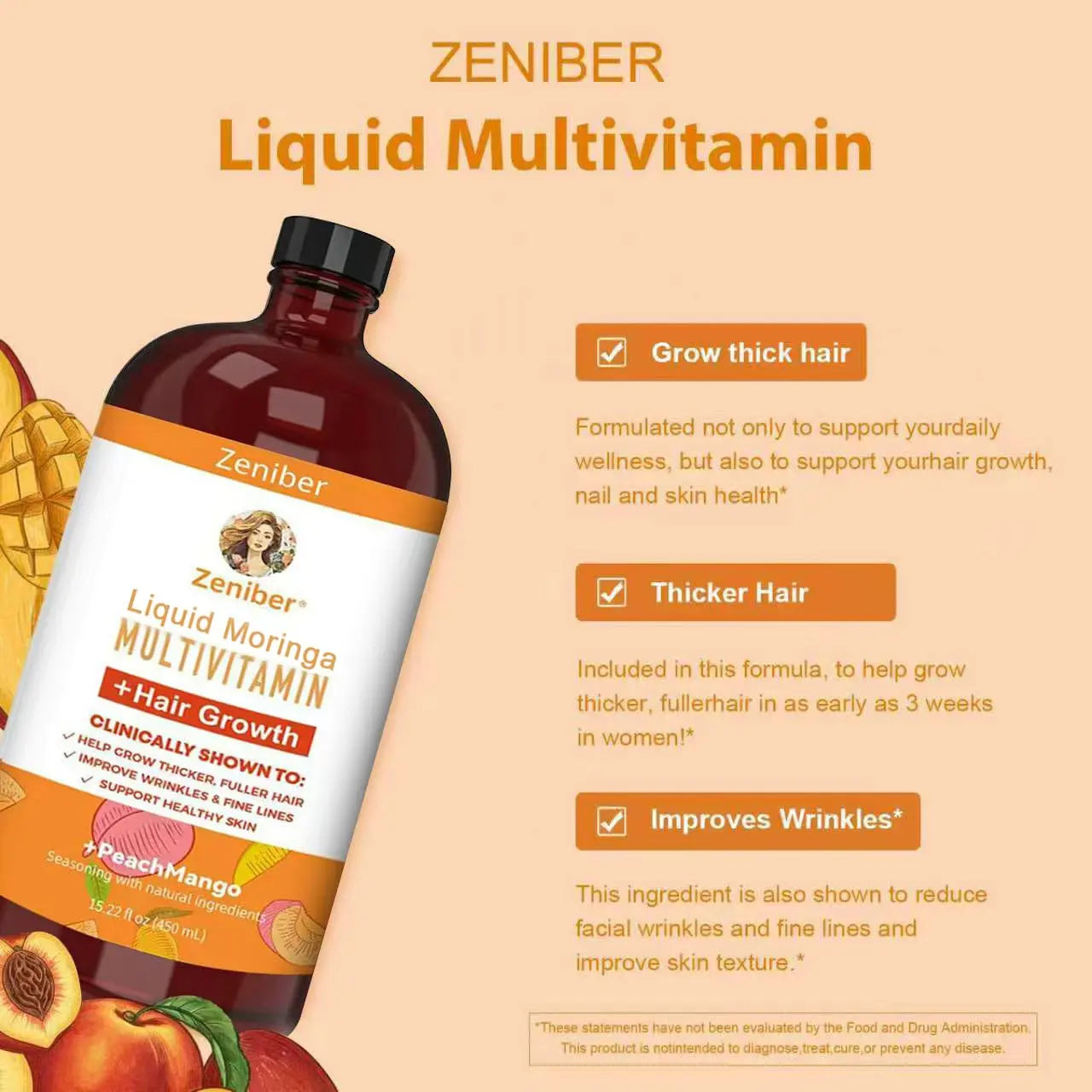 Zeniber MaayRuth Multivitamins Hair Growth&Liquid Multivitamins for Women, Biotin 10000mcg Liquid Multivitamin Hair Growth Supplement, 15.22 OZ Zeniber buy supplements canada