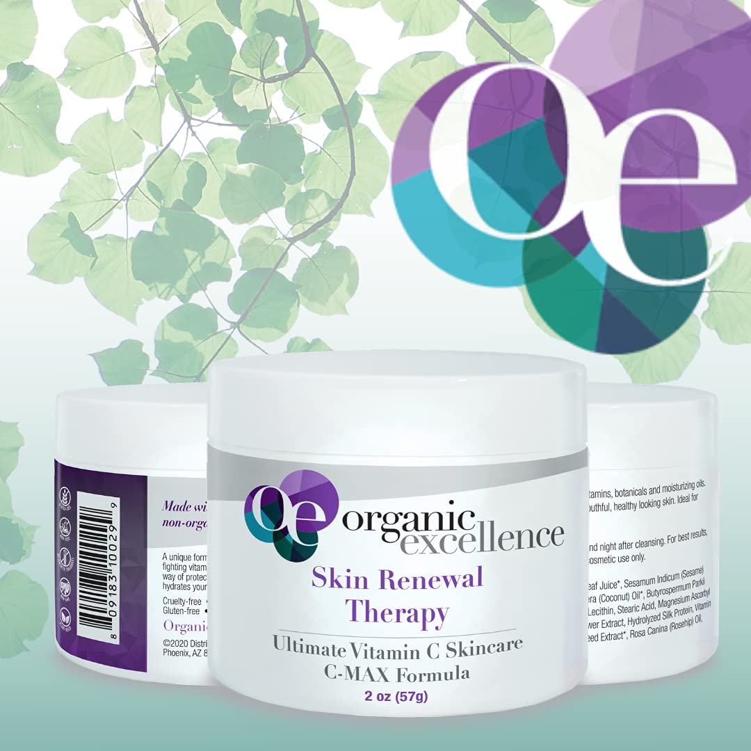 Organic Excellence Skin Renewal Therapy, Vitamin C Face & Neck Cream, Moisturizer to Stimulate Collagen Production and Increase Skin Cell Renewal, Organic Natural Non-Toxic Cruelty-Free 2 oz (57g) Organic Excellence buy supplements canada