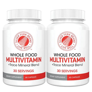 Silver Fern Whole Food Daily Multi Vitamin w/Trace Mineral Blend Supplement - 2 Bottles - 60 Vegicaps Each - 60 Day Supply Silver Fern buy supplements canada