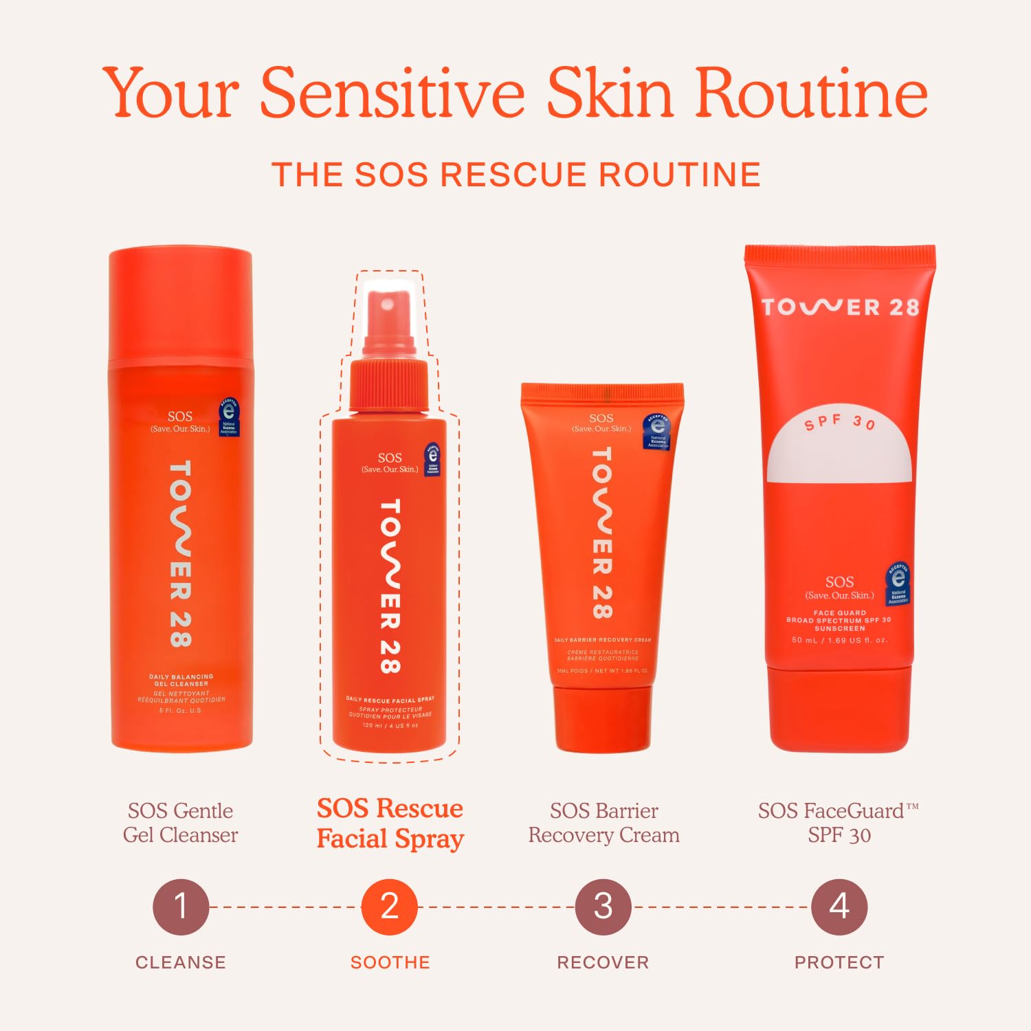 Tower 28 SOS Daily Rescue Facial Spray - Hypochlorous Acid Spray to Help Reduce Redness, Calm Irritation + Alleviate Flare-Ups - Purifying Travel Size Face Toner - Everyday Skin Care Essential (1 oz) Tower 28 buy supplements canada