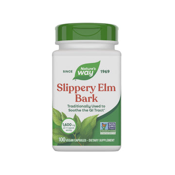 Nature’s Way Slippery Elm Bark Capsules, Traditional Digestive Support to Soothe Gastrointestinal Tract*, 1,600 mg per 4-Capsule Serving Nature's Way buy supplements canada